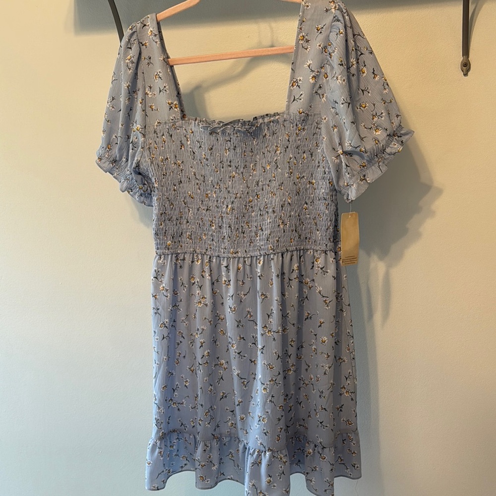 Floral Blue Mini Dress